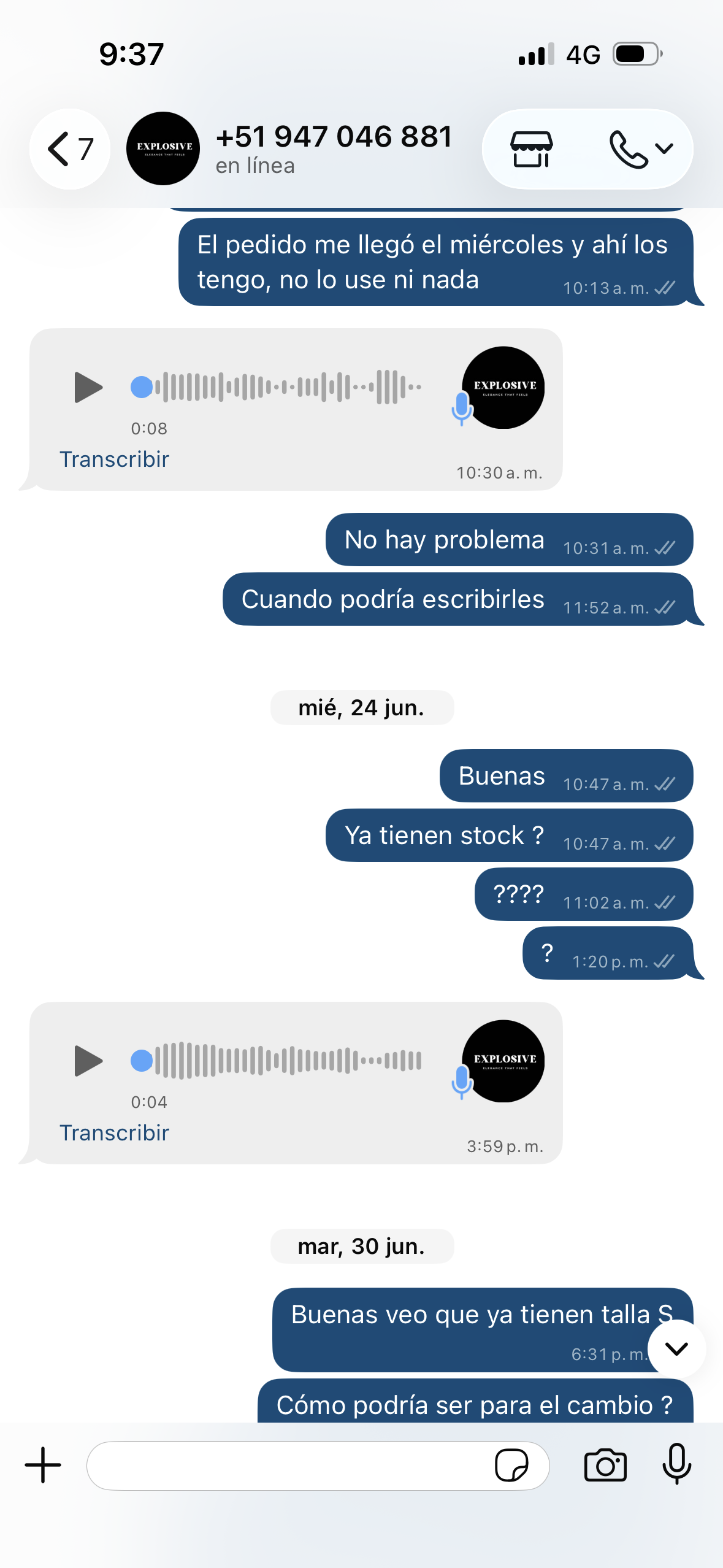 Evidencia de la denuncia contra Explosive Perú